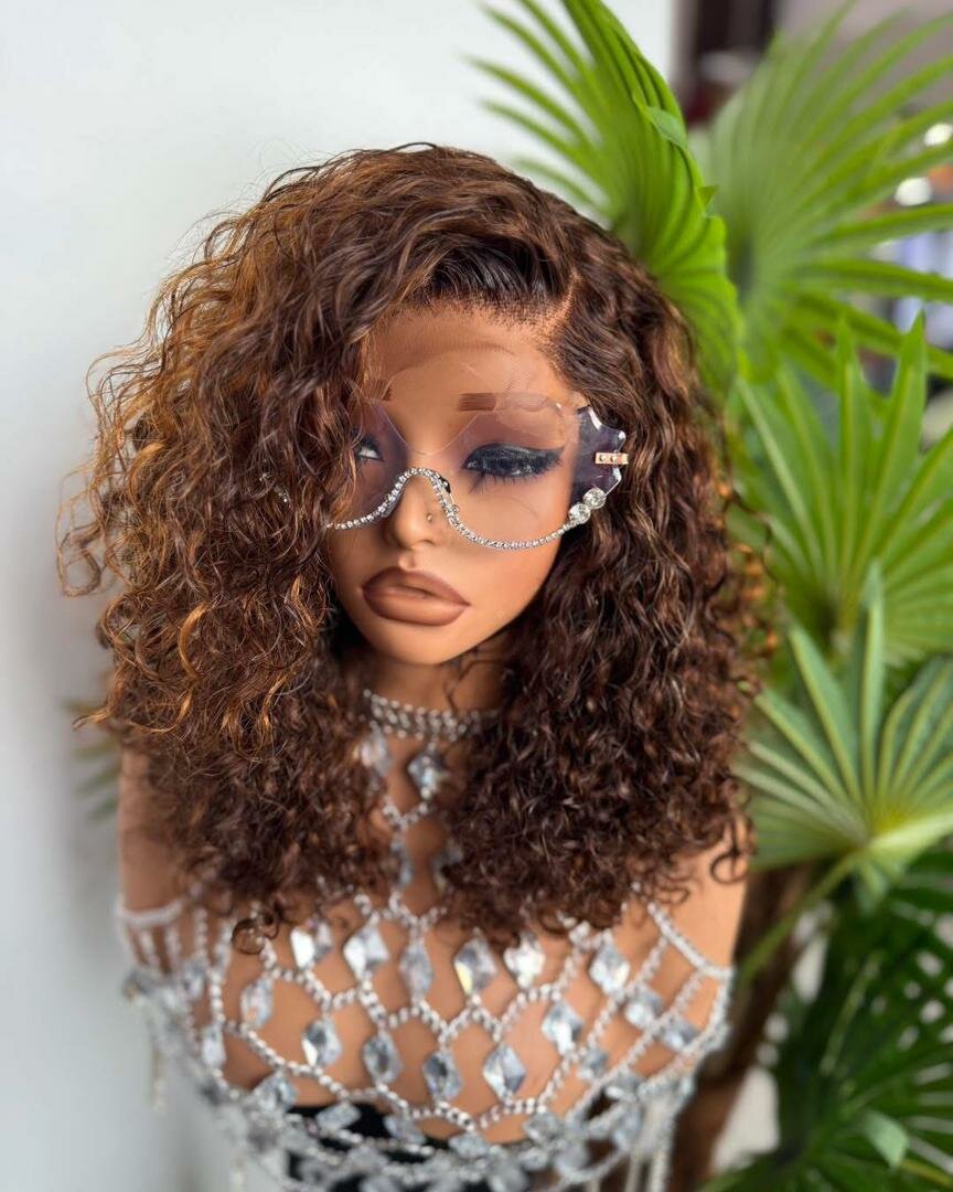 时尚水波卷棕色假发