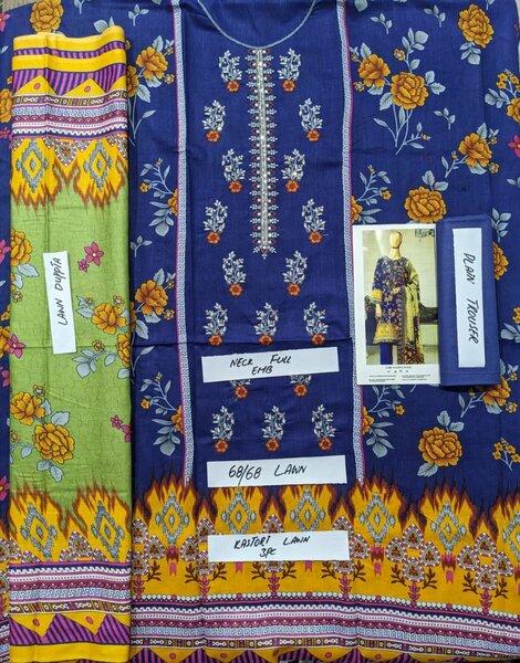 Printed lawn suit