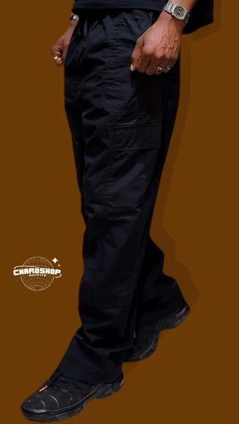 Pantalon cargo noir pour homme