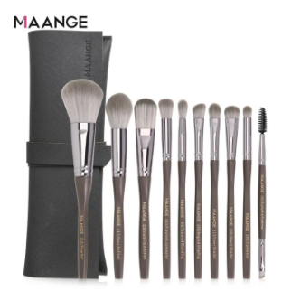 MAANGE Pro 10 Pcs Makeup Brush Set With Bag Powder Foundation Eyeshadow Lip Eyeliner Blush Blending Face Makeup Brushes tools
