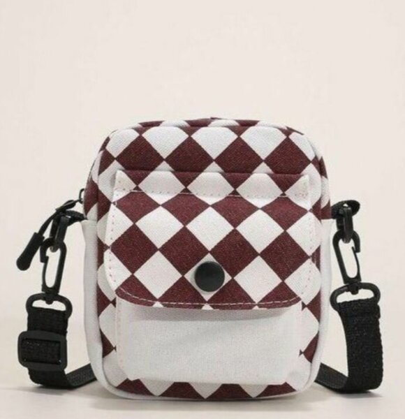 Petit sac à bandoulière motif damier