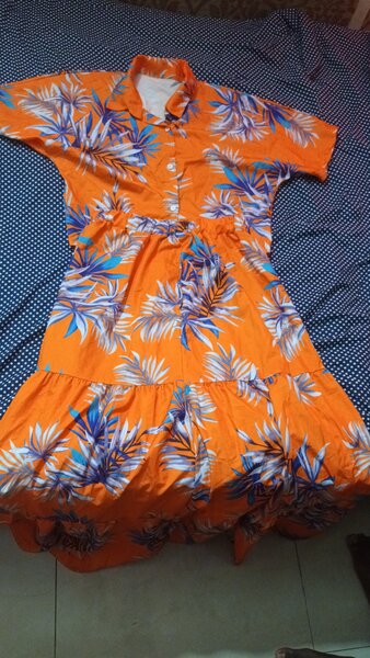 Robe d'été fleurie orange
