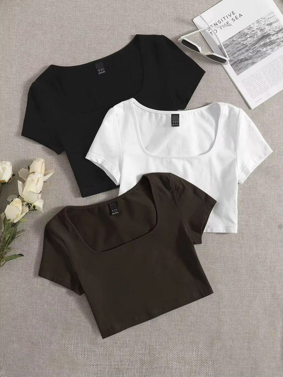 Lot de 3 Tops Courts Femme