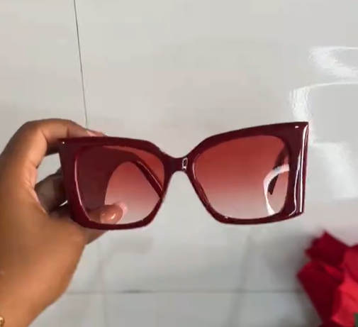 square sunglasses (color - red)
