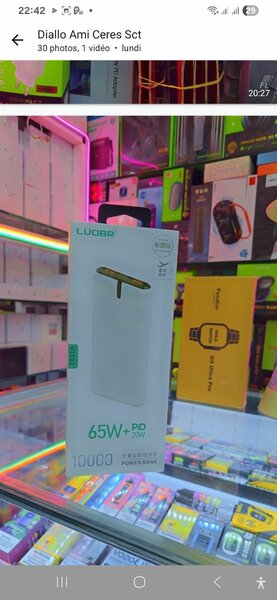 Chargeur portable 65W PD 10000mAh