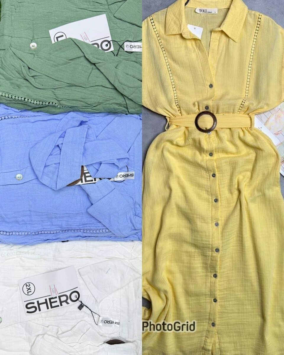 Robe chemise d'été avec ceinture