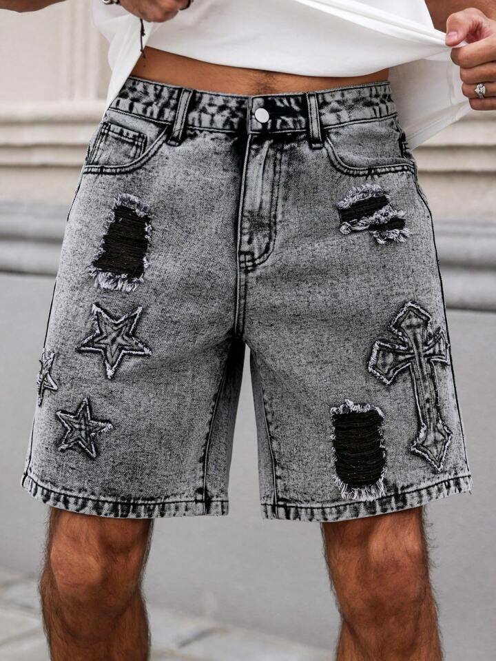 Shorts en jean déchirés homme
