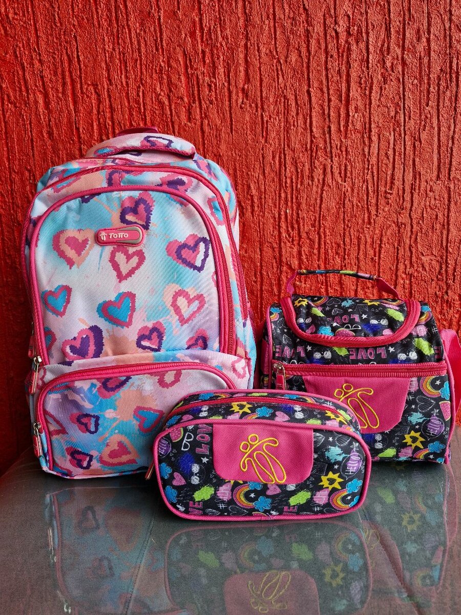 Pink Totto Back Pack with Lunch Bag