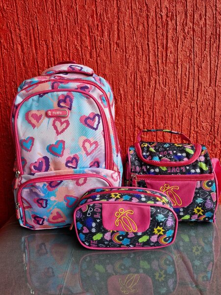Pink Totto Back Pack with Lunch Bag