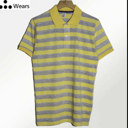 Polo T Shirt for men - Strips yellow