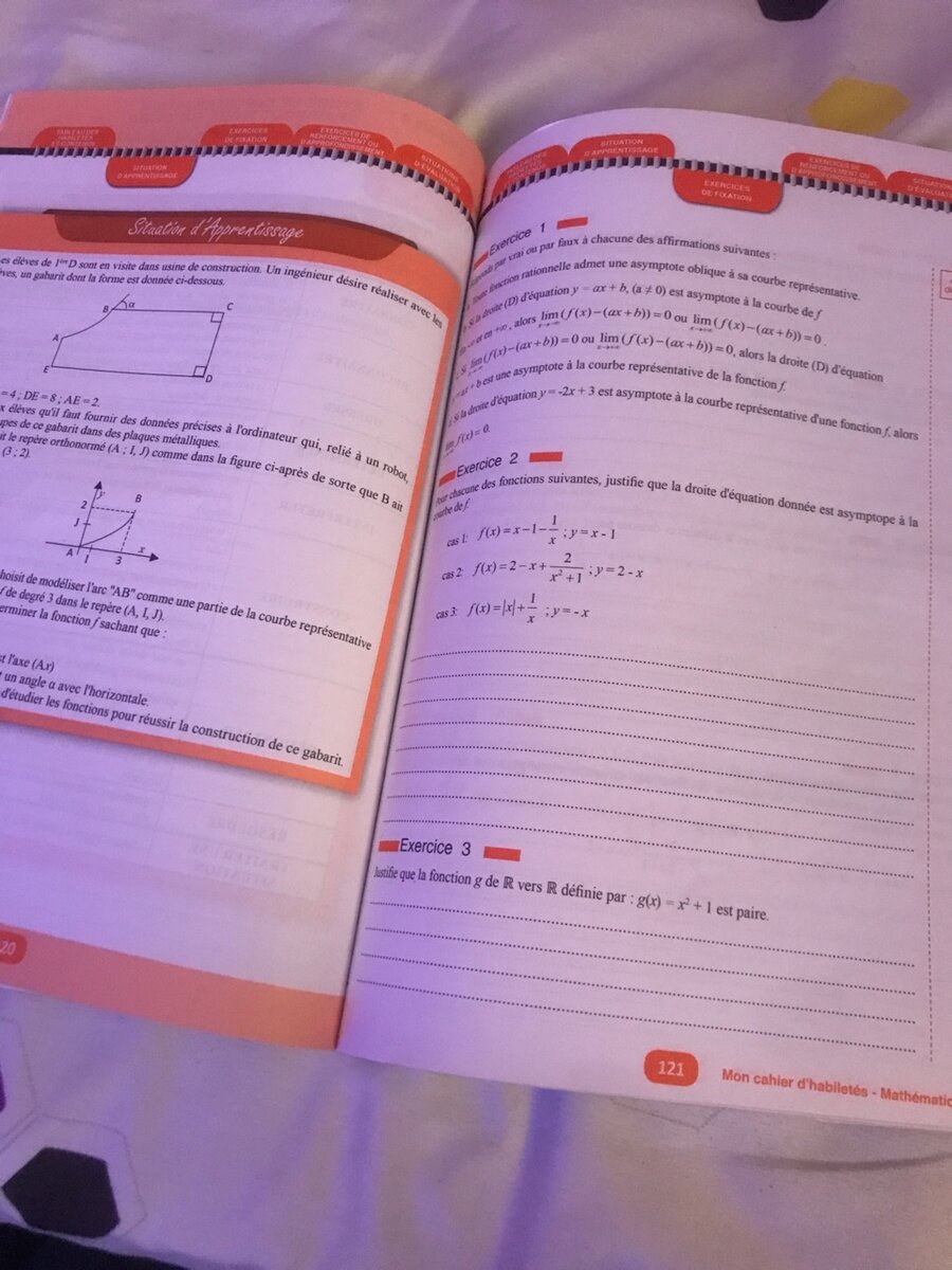 Cahier Mathématique 1ère D