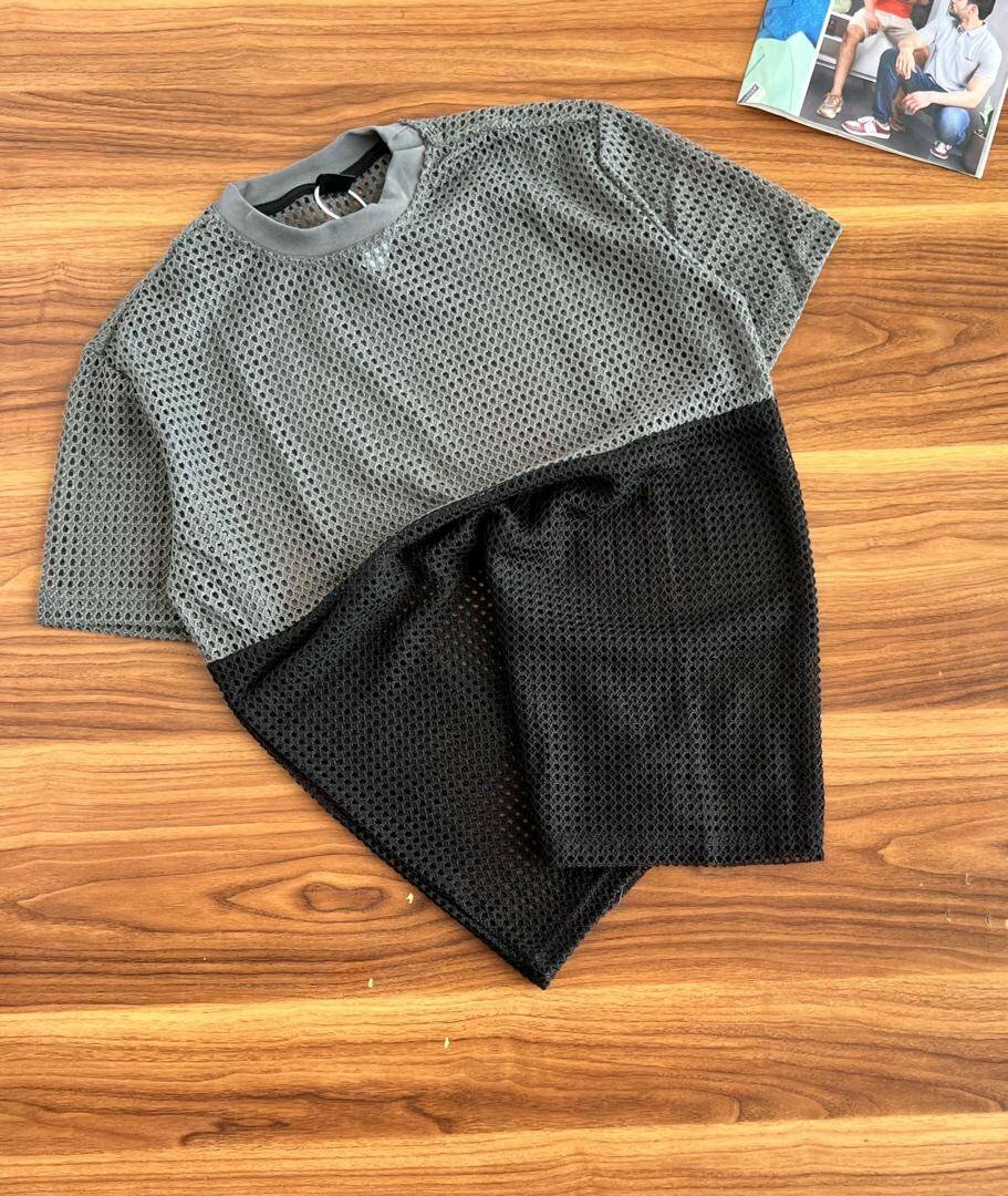 BLACKMEN NET SHIRT AND ROUND NECK