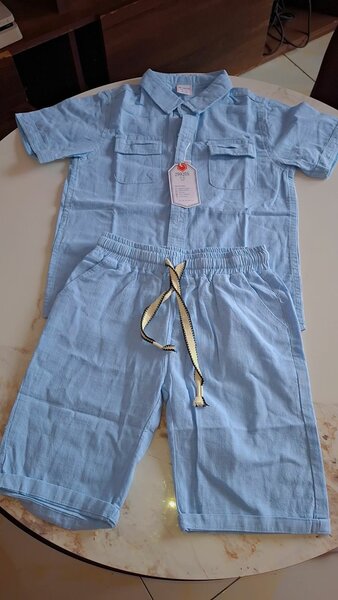 Shorts et Chemise Enfant Bleu