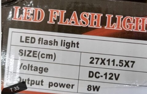  LED Flash Light Red/Blue 27×11. 5×11 DC-12V 8W