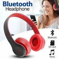 P47 Wireless Bluetooth Headphones, Foldable Headset with Microphone Support FM Radio TF for PC TV Smart Phones Etc