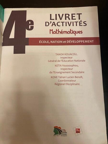 Livre d'Activités Mathématiques 4e