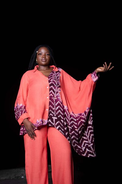 Tunique saumon élégante