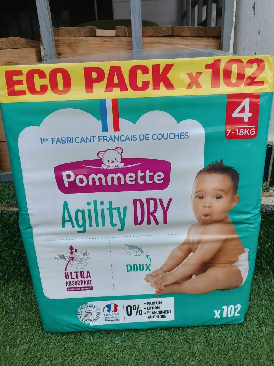 Couches Agility Dry Pommette