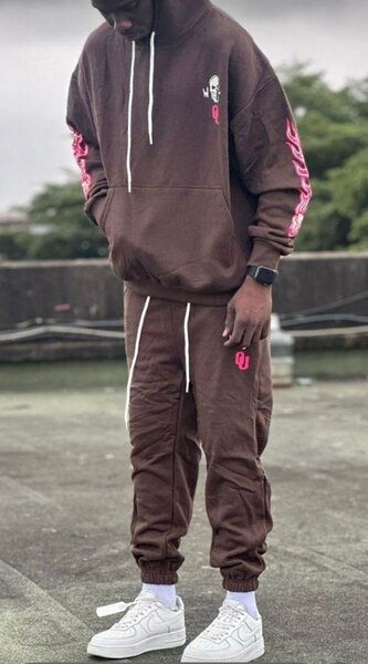 Casual Brown Tracksuit Set