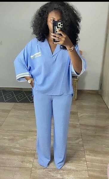 Ensemble confortable bleu