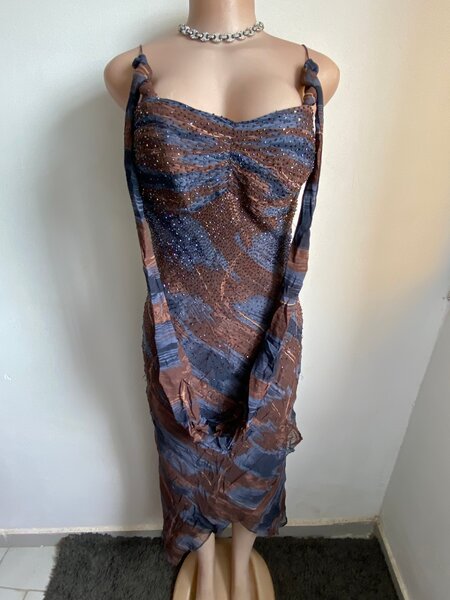 Elegant Patterned Evening Dress