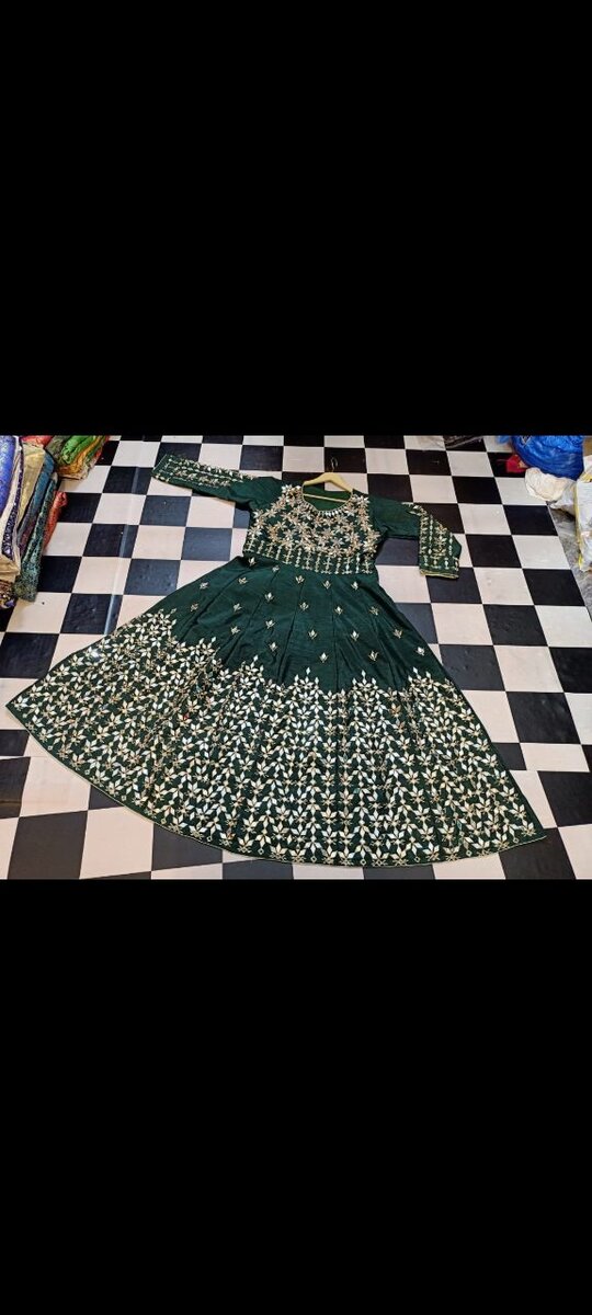 Fixed mirror maxiy Rao silk Fabric (10 colours option availa