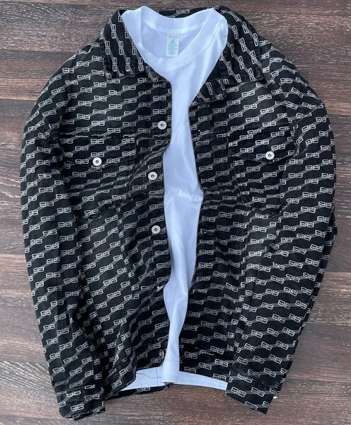 Veste en jean imprimée