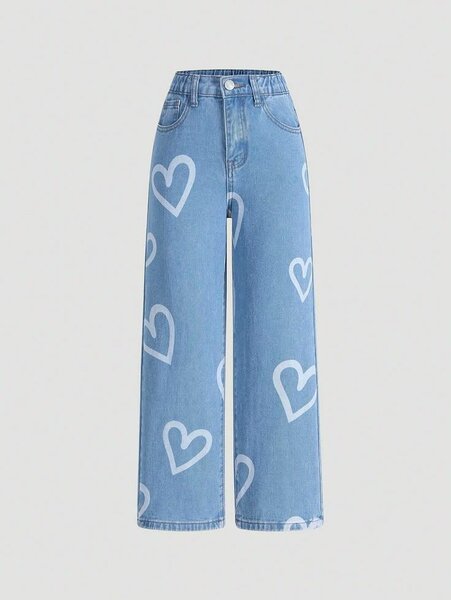 Jean large motifs coeurs