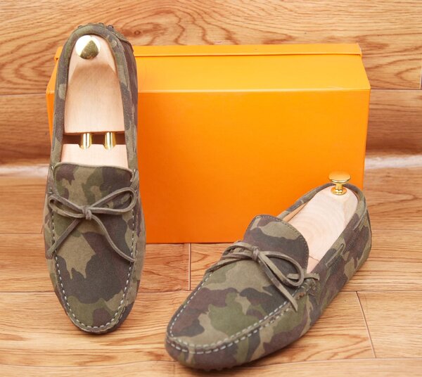 Mocassins en daim camouflage