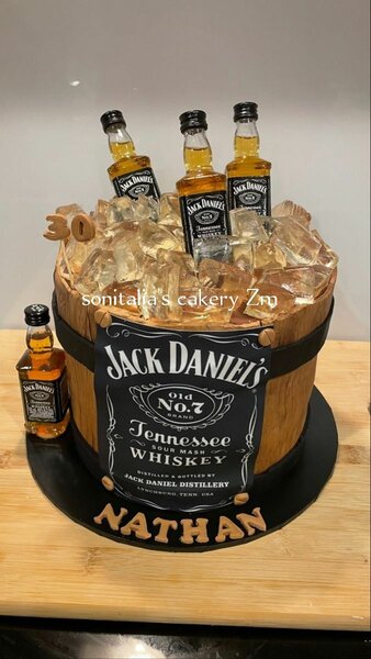 Liquor themed cake