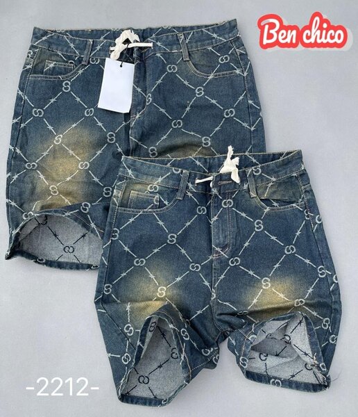 Shorts en jean imprimé