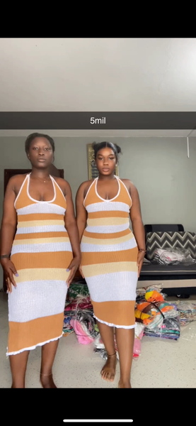 Robe rayée été élégante