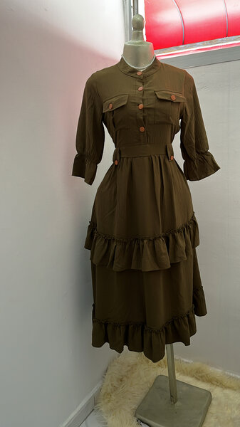 Robe Vintage à Volants Femme