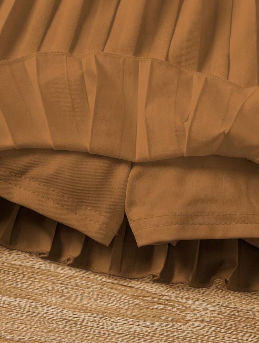 Young Girl Casual Elastic Waist Pleated Skirt. 4&7years.