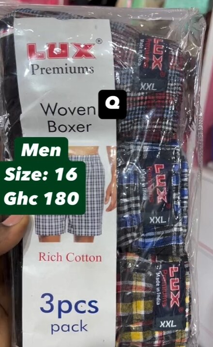 woxen boxer 3  pcs pack size 16
