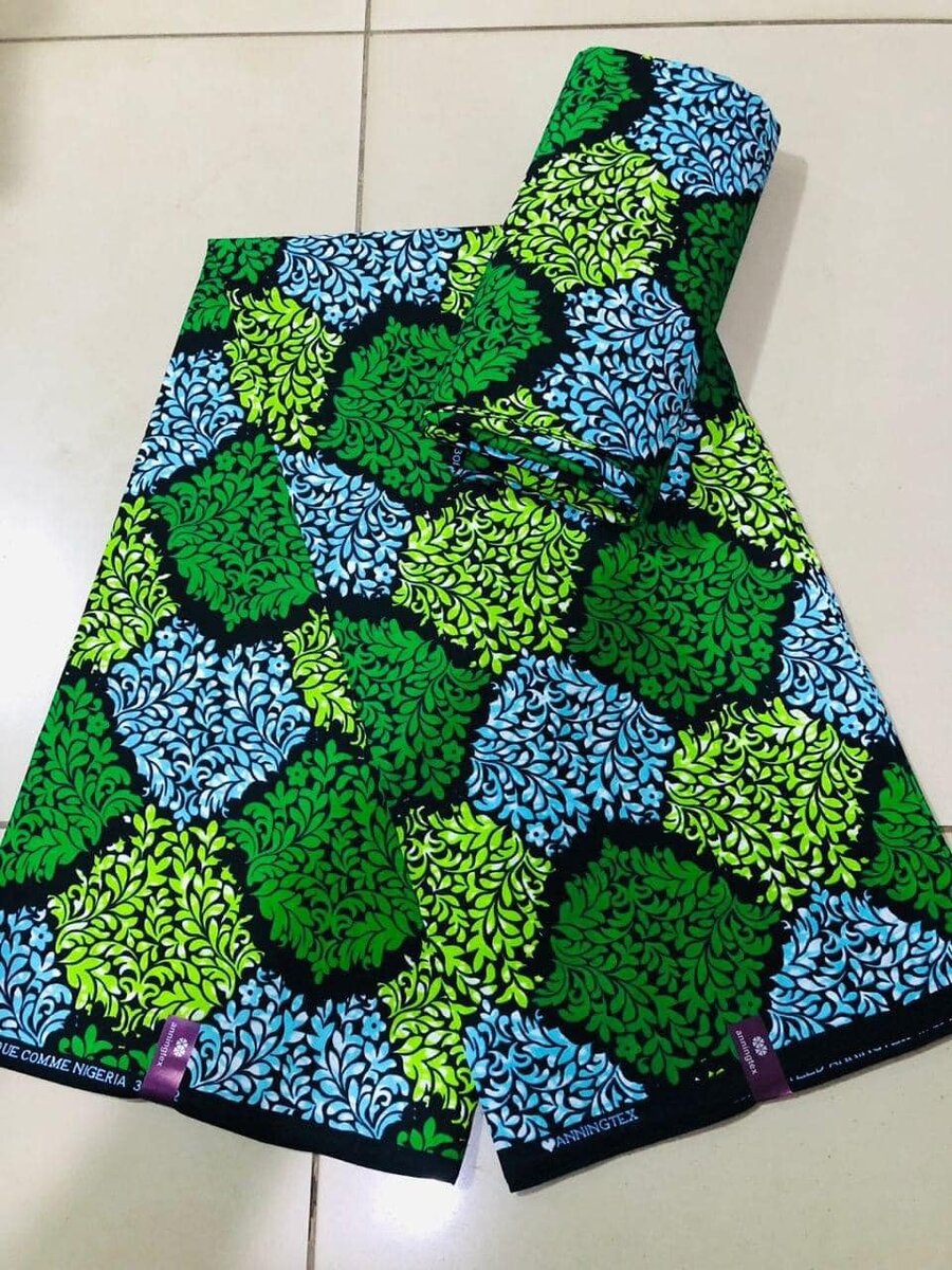 Cotton fabric with 6 yards print green