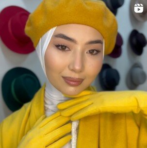 Красивый женский берет, горчица.Чешский