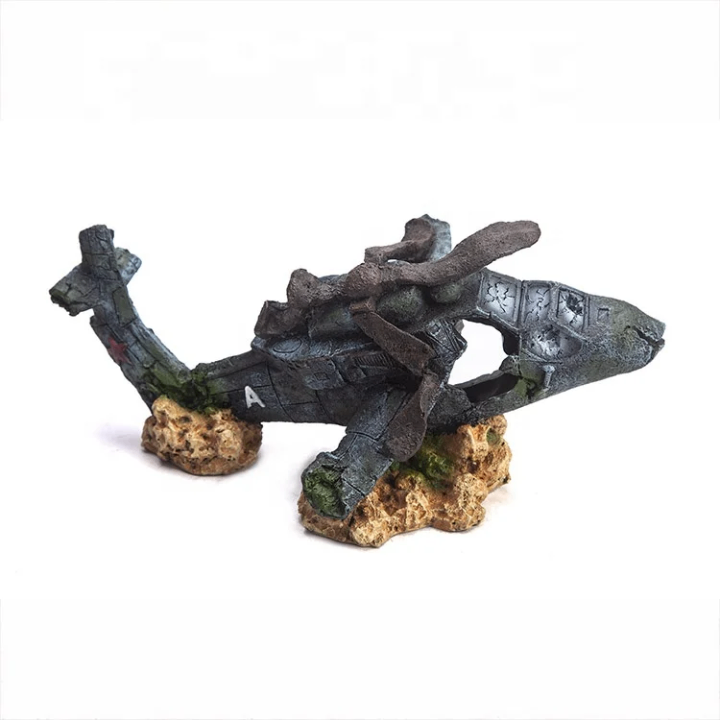 Décoration d'Aquarium Épave Hélicoptère