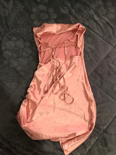 Backless silk night dress