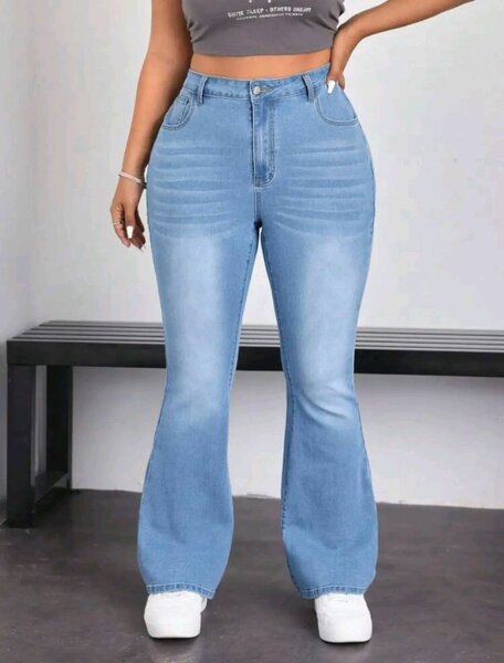Jean évasé taille haute femme