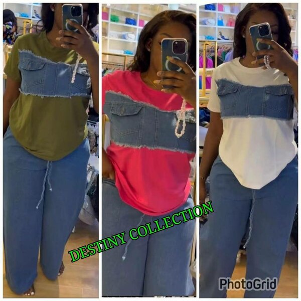T-Shirt en Jean Décontracté