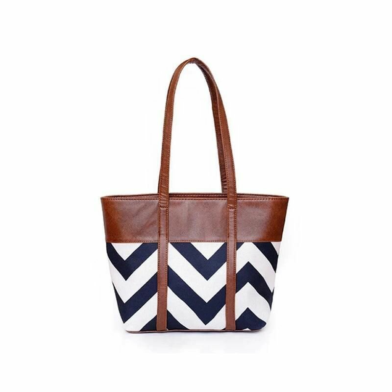 Women's PU leather printed Tote bag