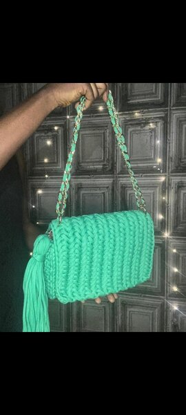 Sac bandoulière crochet vert