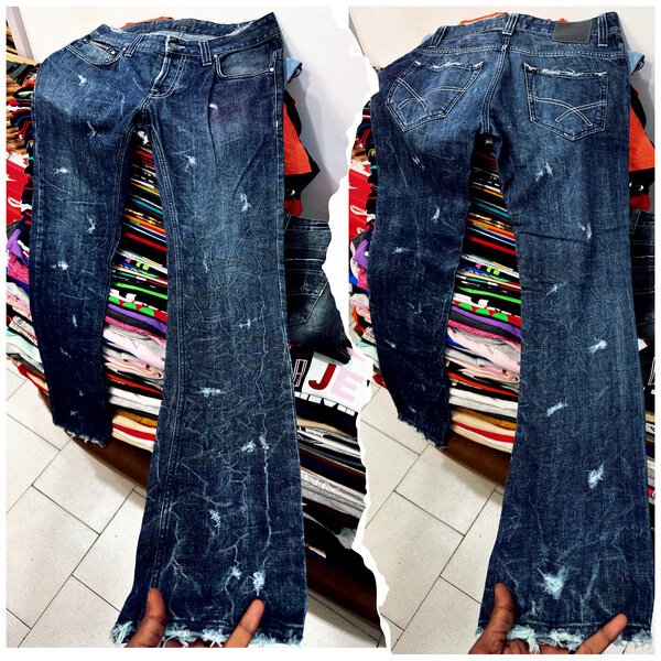 Jean évasé déchiré femme