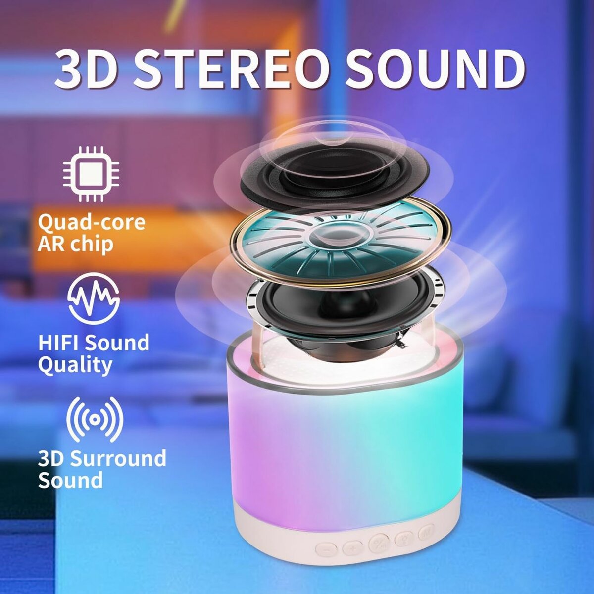 Karoke speaker with 2 mics