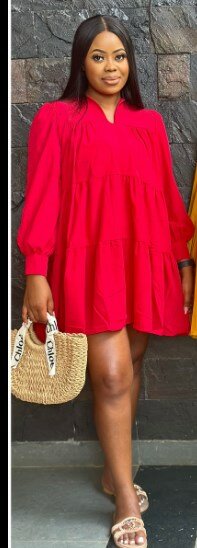 Dress red Free size, fits S-L