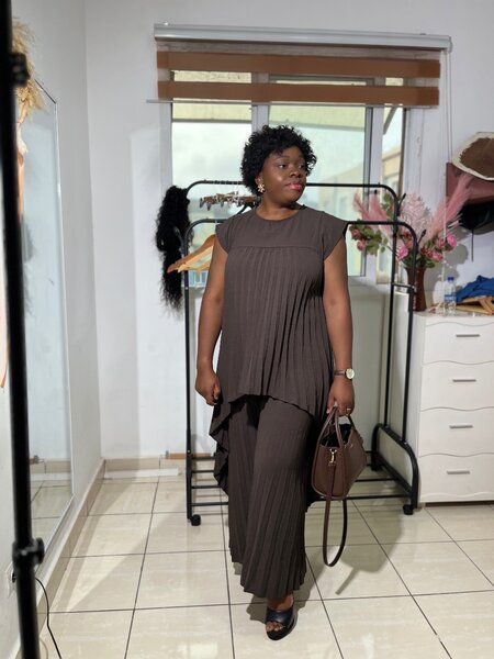 Ensemble Plissé Élégant Femme