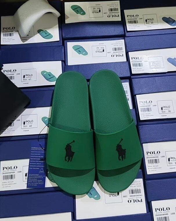 Claquettes Vertes Homme Polo