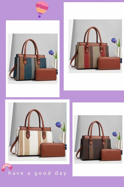 Sac à main rayé élégant