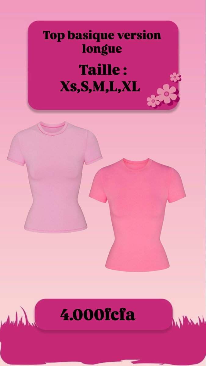 T-shirt Basique Rose Femme
